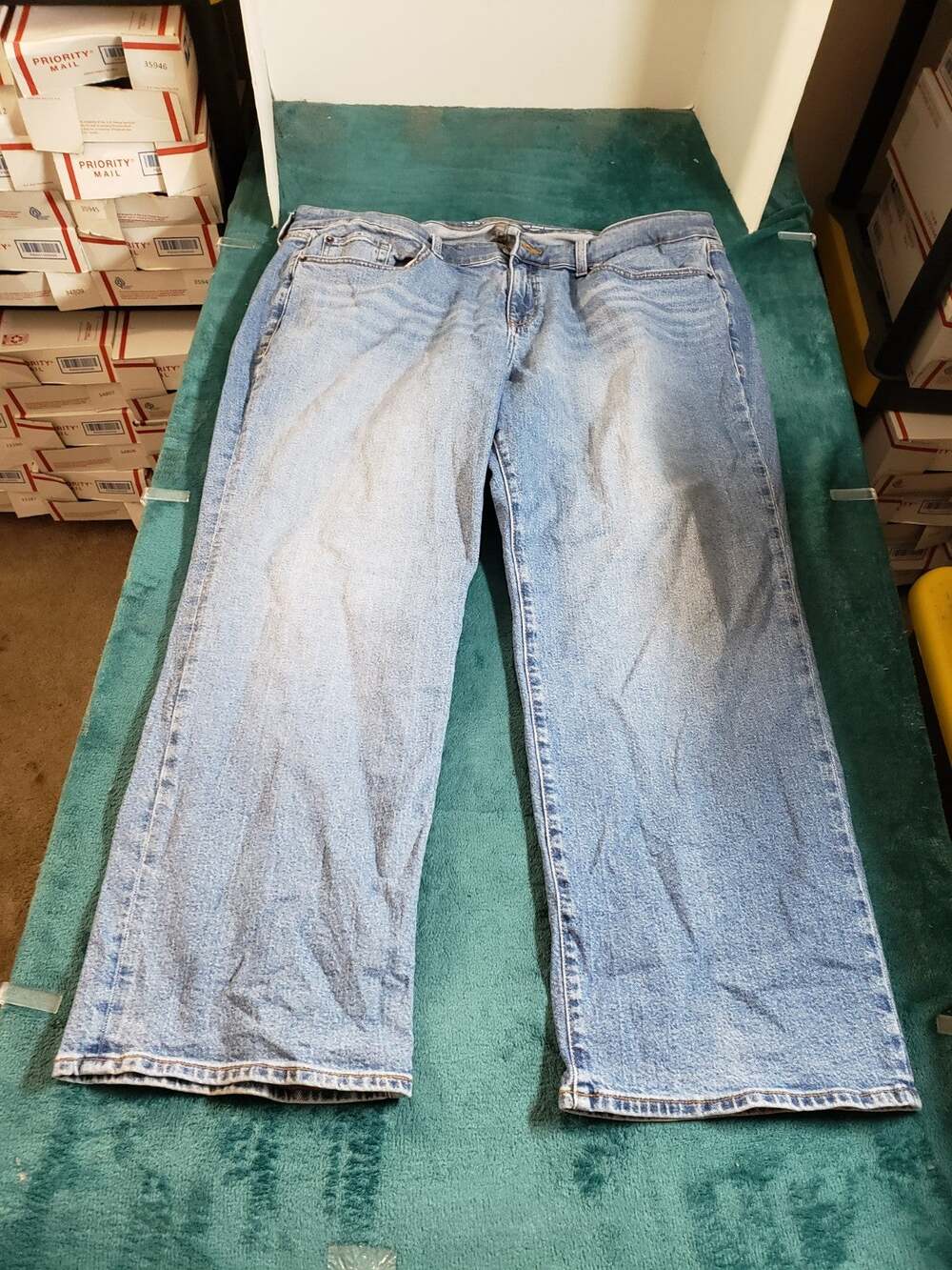 Torrid Jeans Size 20 Womens Blue Stretch Pants Ladies Low Rise Baggy Straight